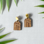 Domed Tribal Stud Earrings (Wood)